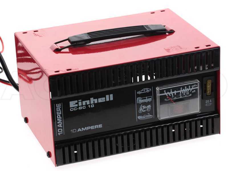 Einhell CC-BC 10 Batterie-Chargeur Batterie de Voiture 12 V Poignée Protection Isolé