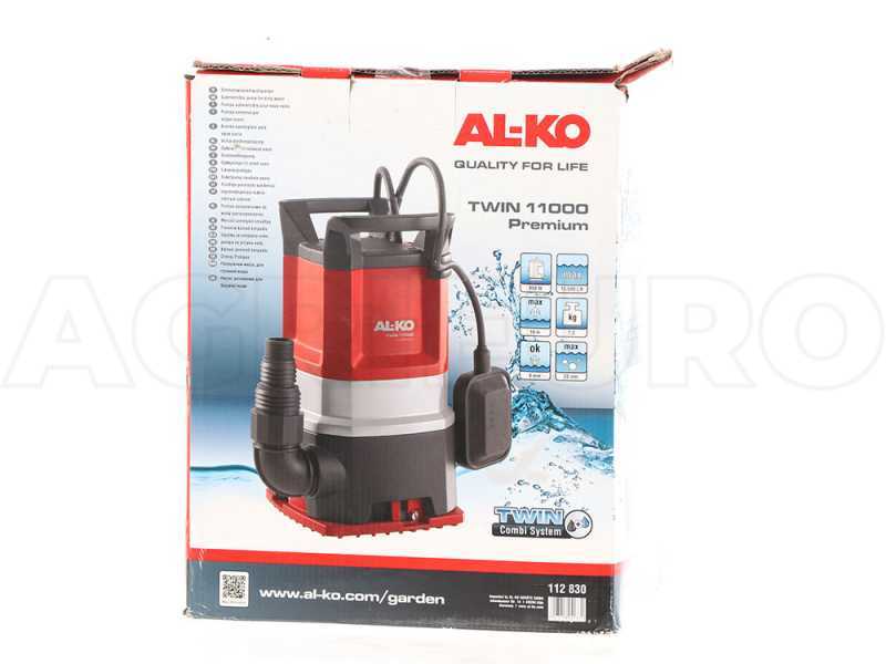 Pompe submersible &eacute;lectrique pour eaux claires/charg&eacute;es AL-KO TWIN 11000 Premium - 750W