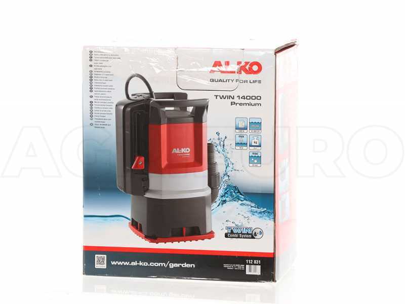 Pompe submersible &eacute;lectrique eaux claires et charg&eacute;es AL-KO TWIN 14000 Premium - 950W