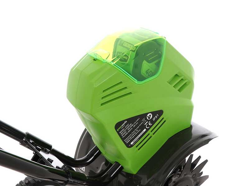 Motobineuse &eacute;lectrique Greenworks G40TL 40 V &agrave; batterie avec roues - 40V Batterie 4A