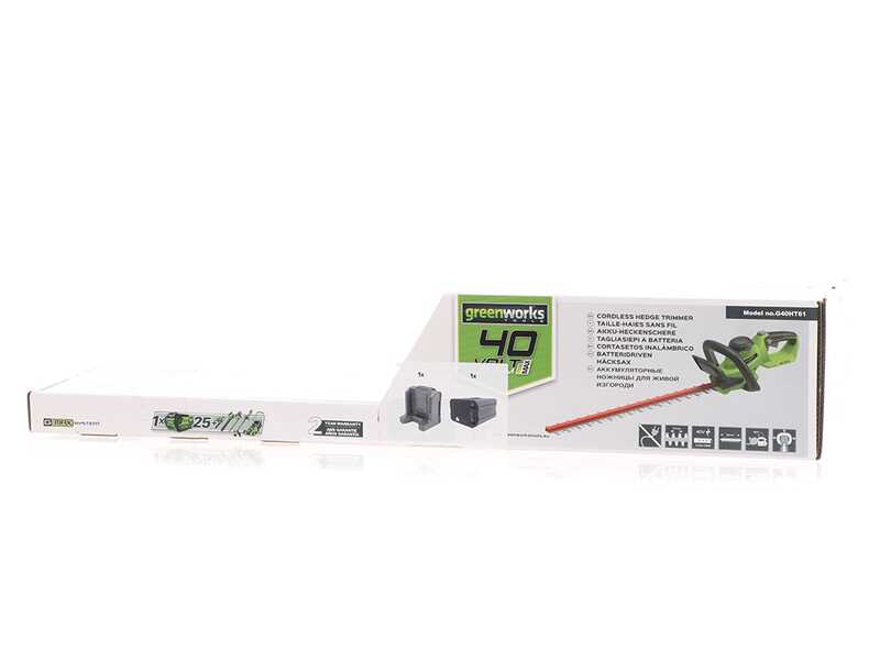 Greenworks G40HT - Taille-haie &eacute;lectrique &agrave; batterie 40V/2Ah - Lame de 61 cm