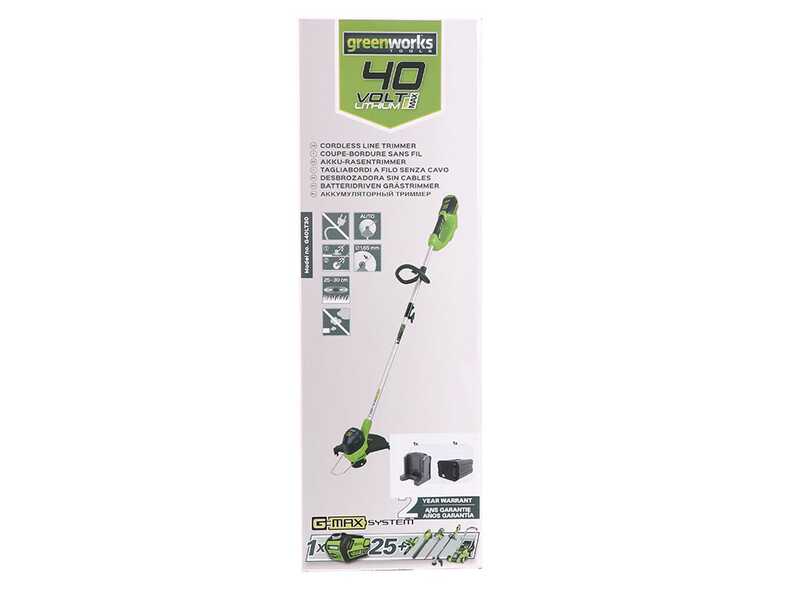 Greenworks G40LT - Coupe-bordures &eacute;lectrique  - SANS BATTERIE SANS CHARGEUR