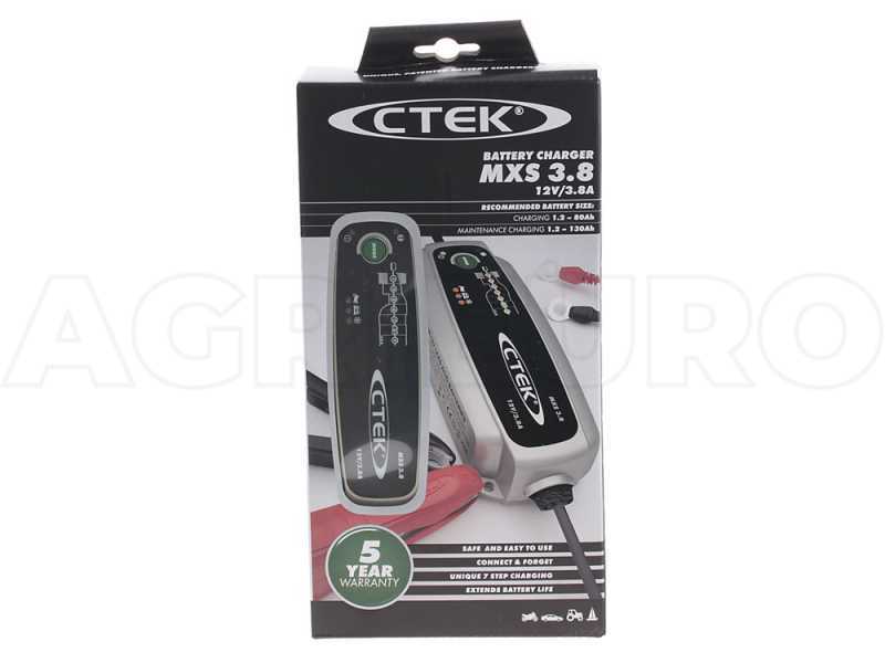 CTEK MXS 5.0 12V - Chargeur de batterie et mainteneur de charge automatique - 8 &eacute;tapes - compensation de temp&eacute;rature