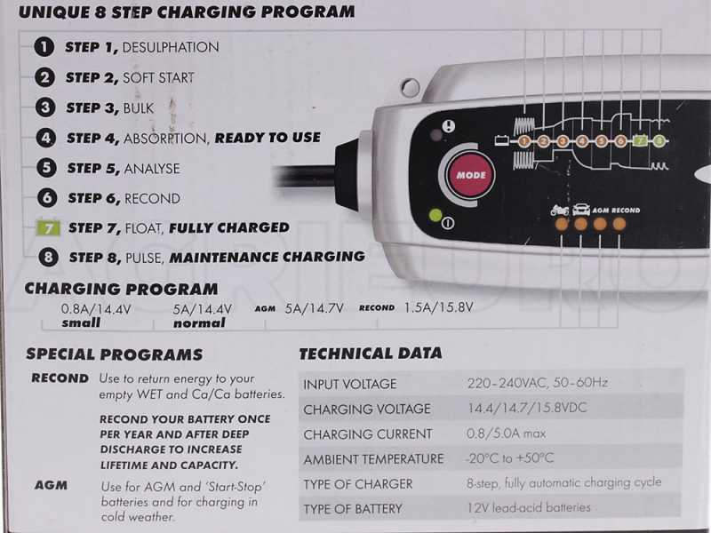 CTEK MXS 5.0 12V - Chargeur de batterie et mainteneur de charge automatique - 8 &eacute;tapes - compensation de temp&eacute;rature