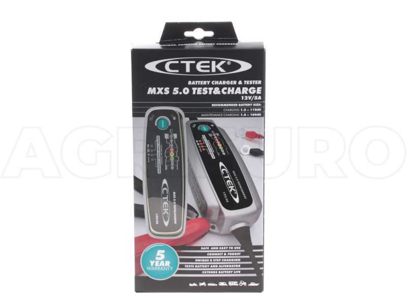 CTEK MXS 5.0 TEST &amp; CHARGE - Chargeur de batterie et mainteneur de charge automatique - 8 &eacute;tapes - test batterie