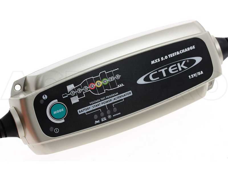 CTEK MXS 5.0 TEST &amp; CHARGE - Chargeur de batterie et mainteneur de charge automatique - 8 &eacute;tapes - test batterie
