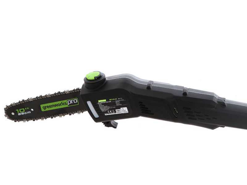Greenworks GD60PS - Perche &eacute;lagueuse &agrave; batterie sur rallonge - Batterie 60V 2Ah