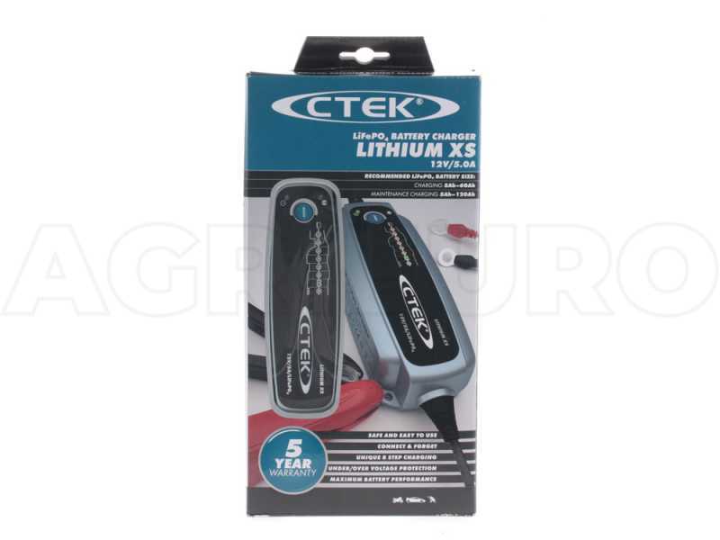CTEK LITHIUM XS - Chargeur de batterie/mainteneur de charge - 8 &eacute;tapes - batteries 12V au lithium-fer-phosphate