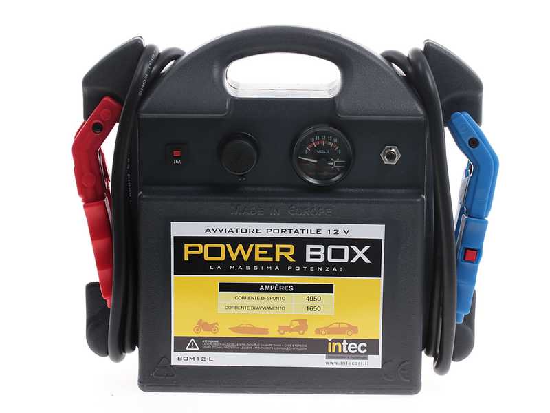 Intec BOM12-L - D&eacute;marreur professionnel 12V - portable &agrave; batterie - courant de d&eacute;marrage 1650A