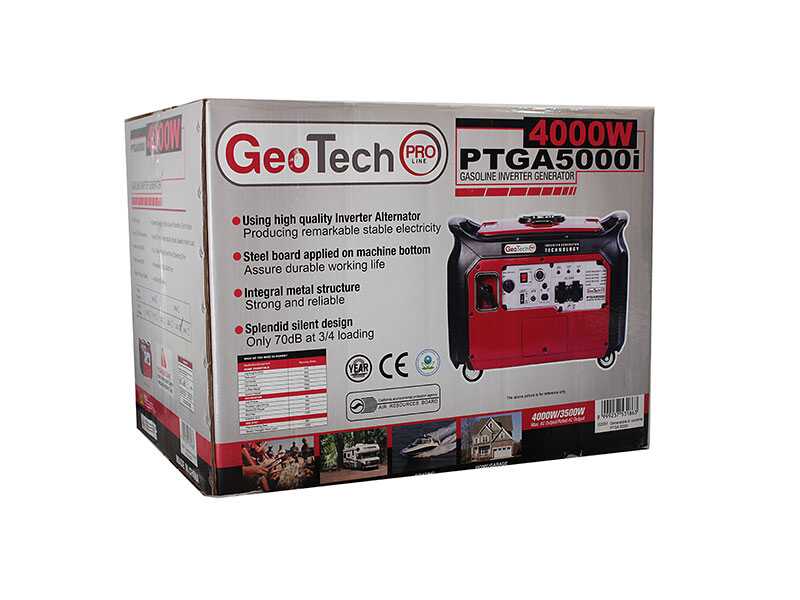 GeoTech Pro PTGA 5000i - Groupe &eacute;lectrog&egrave;ne inverter 4 kW monophas&eacute; silencieux - D&eacute;m. &eacute;lectrique