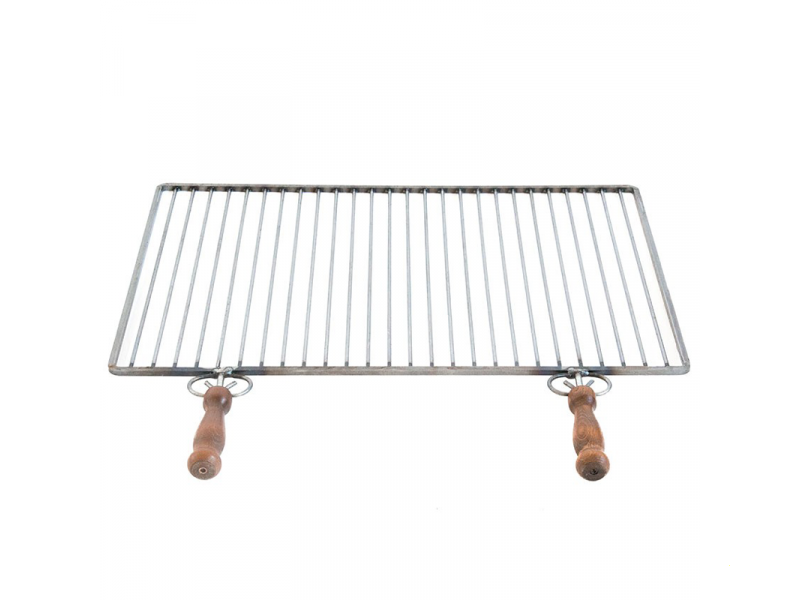 Grille en fer forg&eacute; - Fer naturel - Manches en bois anti-br&ucirc;lure