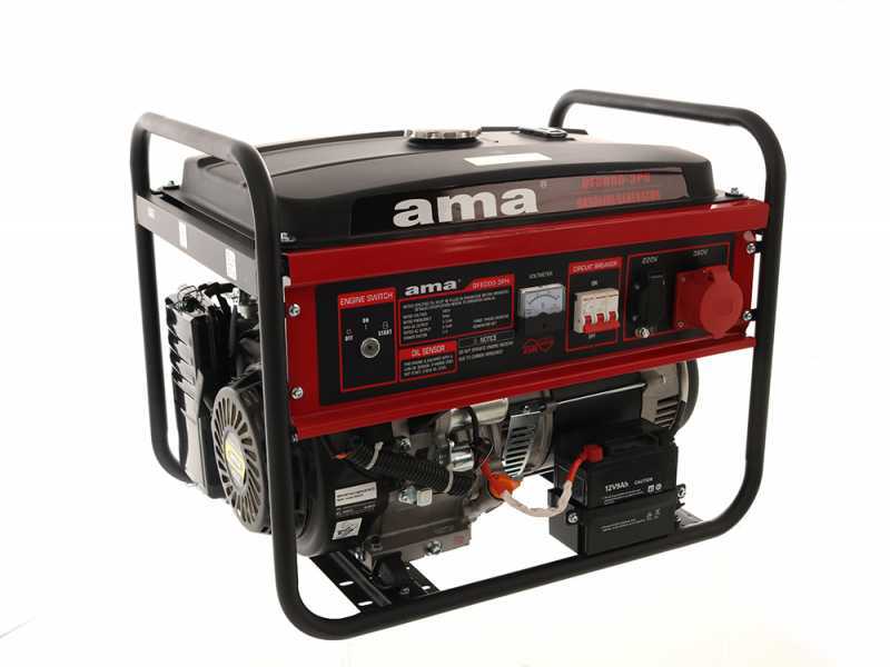 AMA QF6000 3PH - Groupe &eacute;lectrog&egrave;ne 6.5 kW triphas&eacute; &agrave; essence - G&eacute;n&eacute;rateur de courant