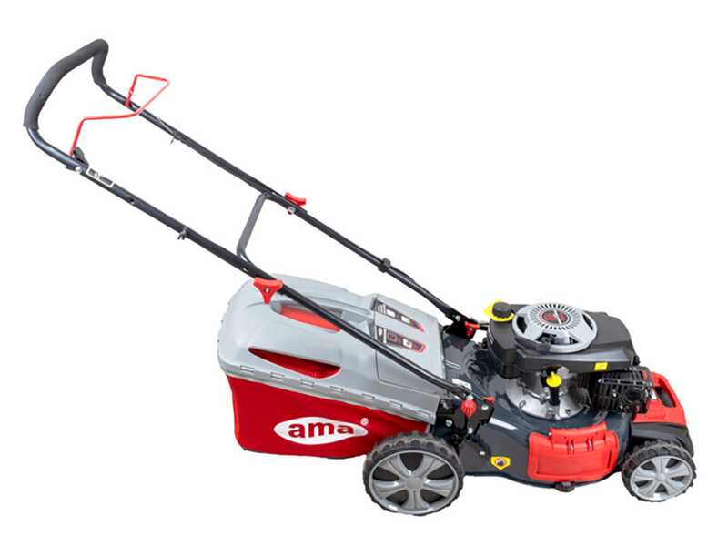 Tondeuse à gazon poussée Ama NRS 465T essence - 4en1: bac, mulching, éjection latérale, postérieure