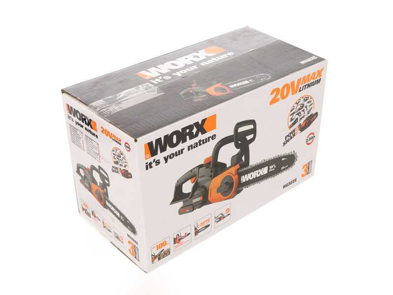 WORX WG322E.1 - Tron&ccedil;onneuse &eacute;lectrique  20V 2 Ah - Guide de 25 cm