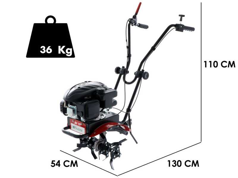 Motobineuse Benassi BL 20 avec moteur essence Loncin 4 temps de 140 cm3