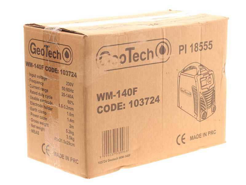 Poste &agrave; souder inverter &agrave; &eacute;lectrode en courant continu GeoTech WM-140 F - 140 A - avec Kit MMA