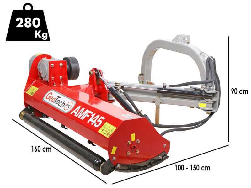 GeoTech Pro AMF145 - Broyeur d'accotement lat&eacute;ral pour tracteur - S&eacute;rie l&eacute;g&egrave;re