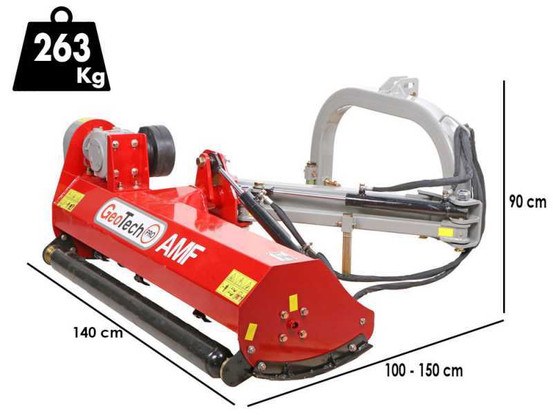 GeoTech Pro AMF125 - Broyeur d'accotement lat&eacute;ral &agrave; bras pour tracteur - S&eacute;rie l&eacute;g&egrave;re