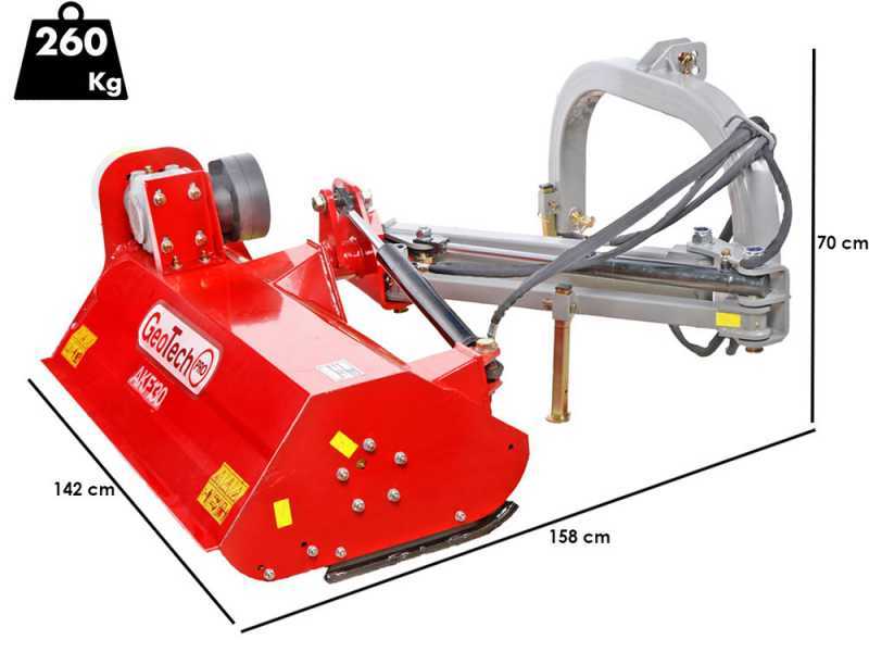 GeoTech Pro AKF130 - Broyeur d'accotement &agrave; bras pour tracteur - S&eacute;rie l&eacute;g&egrave;re