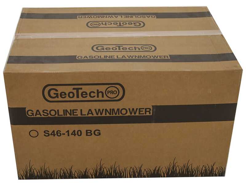 GeoTech Pro S46-140BG - Tondeuse &agrave; gazon thermique autotract&eacute;e - 2en1: ramassage + &eacute;jection arri&egrave;re