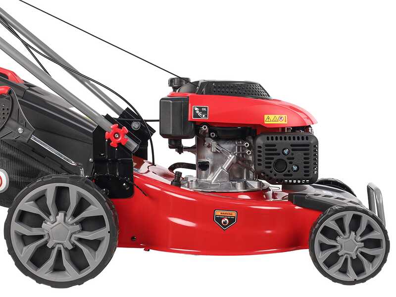 GeoTech Pro S46-140BG - Tondeuse &agrave; gazon thermique autotract&eacute;e - 2en1: ramassage + &eacute;jection arri&egrave;re
