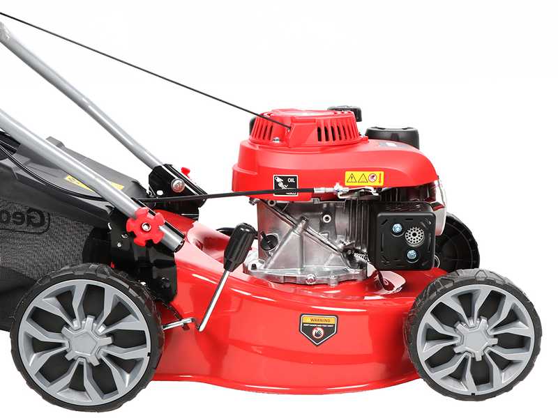 Tondeuse &agrave; gazon thermique GeoTech S41-130 B - &agrave; pouss&eacute;e manuelle 2en1 ramassage + &eacute;jection post&eacute;rieure
