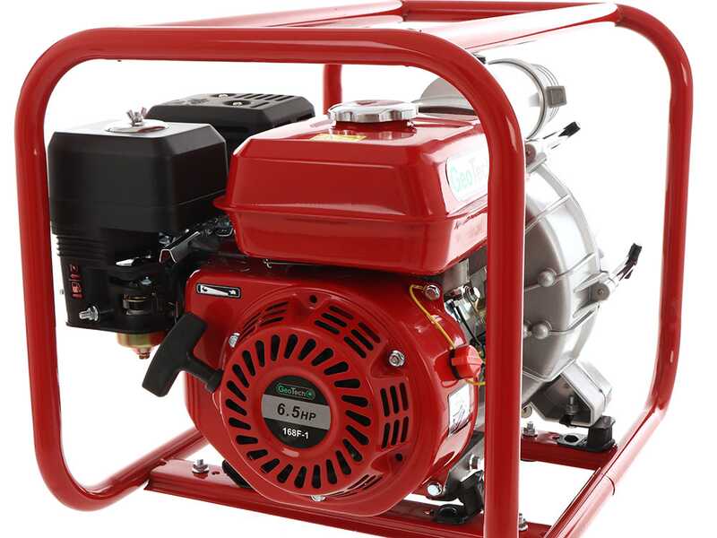 Motopompe thermique GeoTech LTP80 pour eaux charg&eacute;es avec raccords de 80 mm