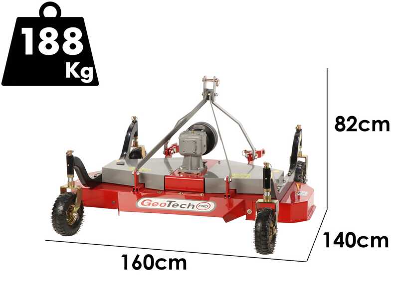 GeoTech-Pro TLP 180 - Plateau de coupe pour tracteur &ndash; 3 rotors &agrave; 1 lame