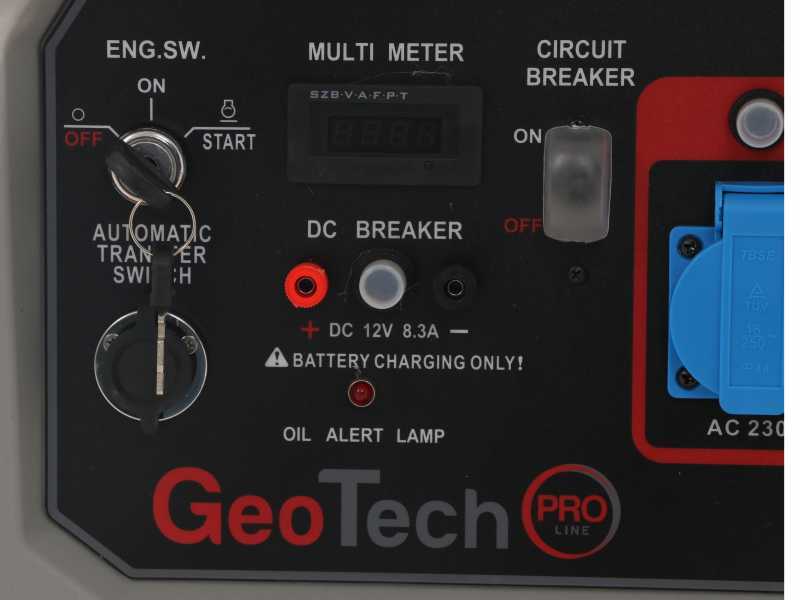 GeoTech-Pro GGP 8000 ESA - Groupe &eacute;lectrog&egrave;ne sur chariot d&eacute;m. &eacute;lectrique avec AVR 6.5 KW - Continue 6 Kw Monophas&eacute; + ATS