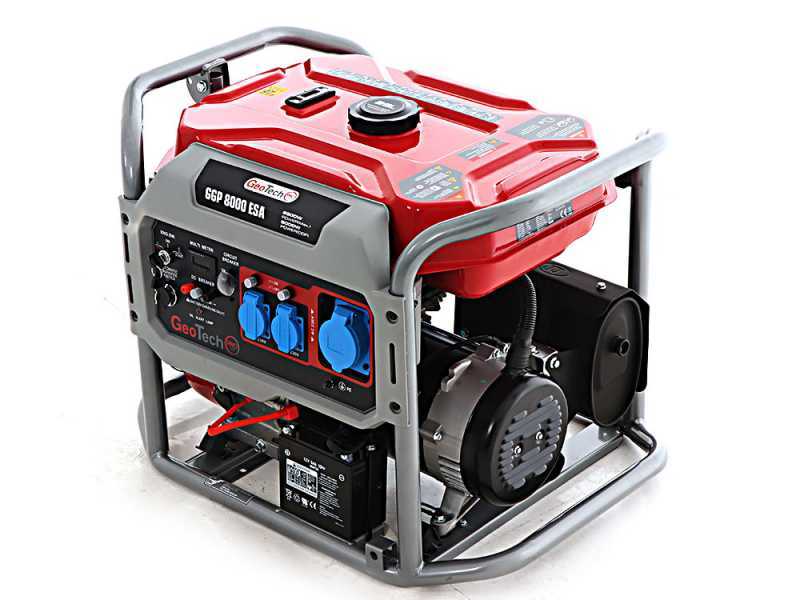 GeoTech-Pro GGP 8000 ESA - Groupe &eacute;lectrog&egrave;ne sur chariot d&eacute;m. &eacute;lectrique avec AVR 6.5 KW - Continue 6 Kw Monophas&eacute; + ATS