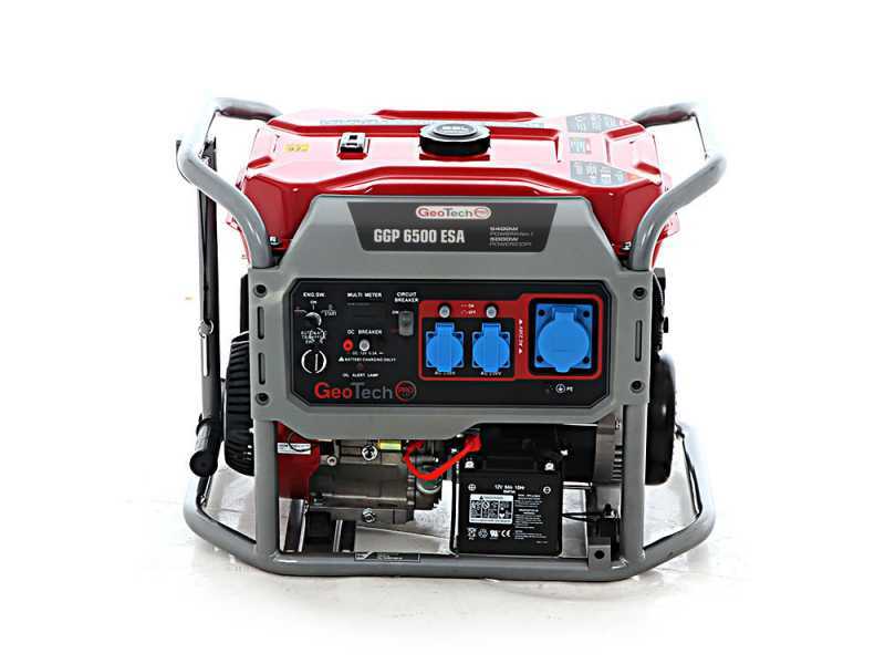GeoTech-Pro GGP 6500 ESA - Groupe &eacute;lectrog&egrave;ne sur chariot avec AVR d&eacute;m. &eacute;lectrique 5.4 kW - Continue 5 kW Monophas&eacute;
