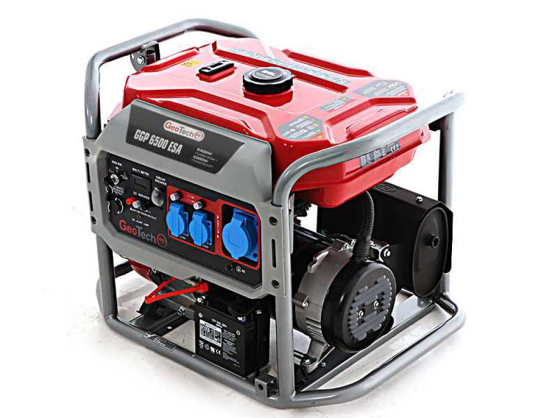 GeoTech-Pro GGP 6500 ESA - Groupe &eacute;lectrog&egrave;ne sur chariot avec AVR d&eacute;m. &eacute;lectrique 5.4 kW - Continue 5 kW Monophas&eacute;