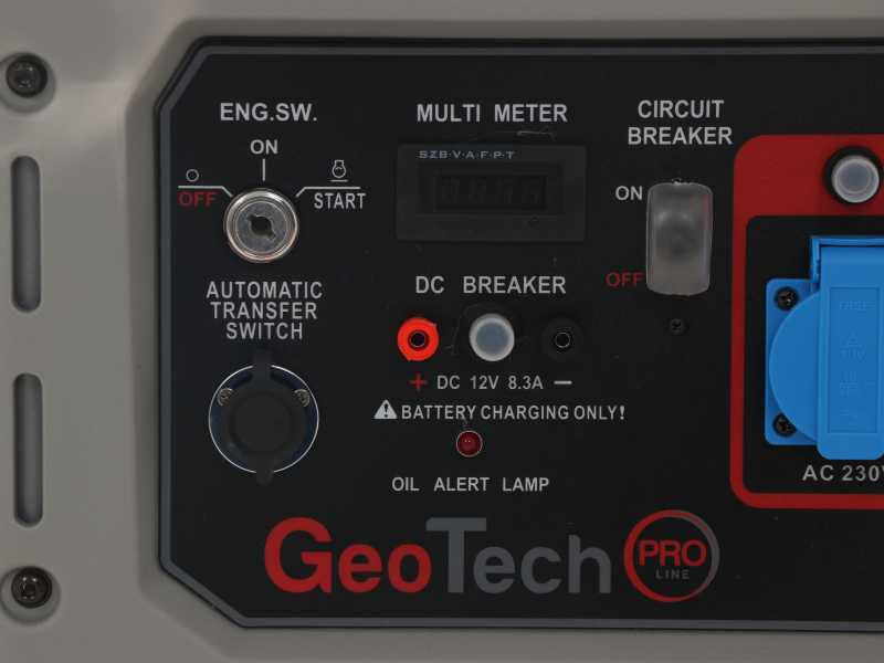 GeoTech Pro GGP 9500 ESA - Groupe &eacute;lectrog&egrave;ne sur chariot avec AVR d&eacute;m. &eacute;lectrique 7.9 kW - Continue 7.5 kW Monophas&eacute; + ATS