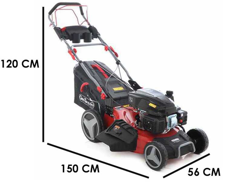 GeoTech PRO S53-225 BMSGW - Tondeuse &agrave; gazon thermique tract&eacute;e - 224 cc - Lame de 53 cm