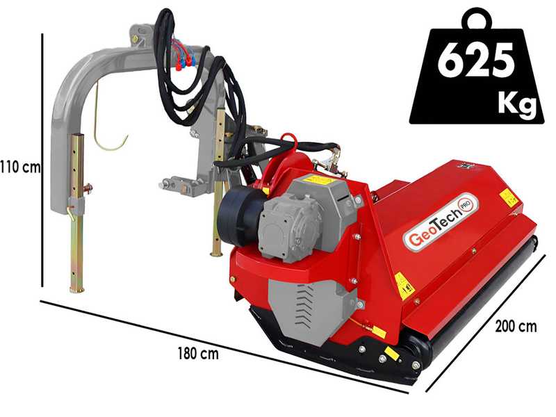 GeoTech-Pro HAMF 160 - Broyeur d'accotement &agrave; bras pour tracteur - S&eacute;rie moyenne-lourde