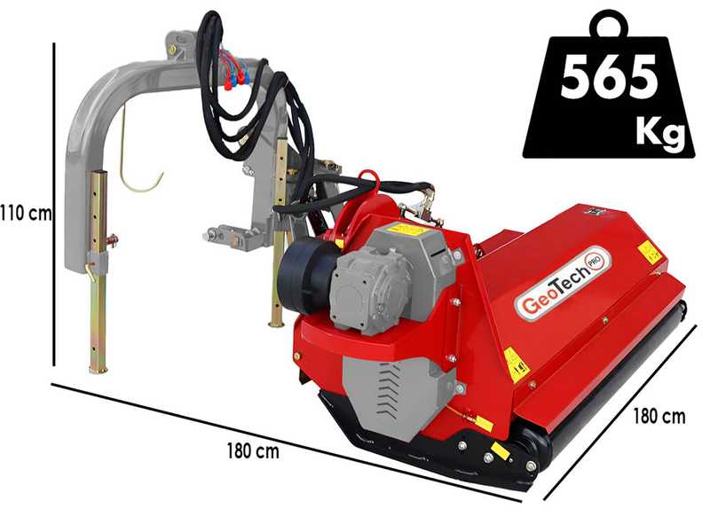 GeoTech-Pro HAMF 140 - Broyeur d'accotement &agrave; bras pour tracteur - S&eacute;rie moyenne-lourde