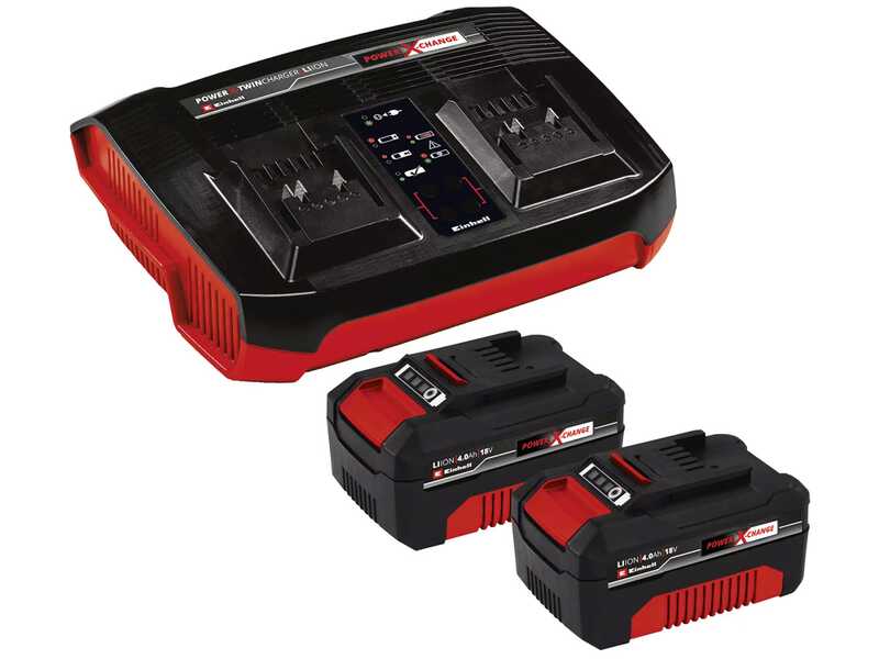 Einhell GE-CR 30 Li - Motobineuse &agrave; batterie avec roues - 2 batteries 18V 4Ah