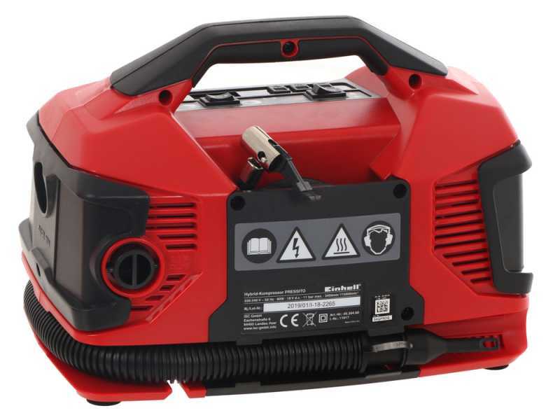 Einhell PRESSITO TE-AC 18/11 LiAC - Compresseur d'air &agrave; batterie compact portatif - 2.5 Ah 18V