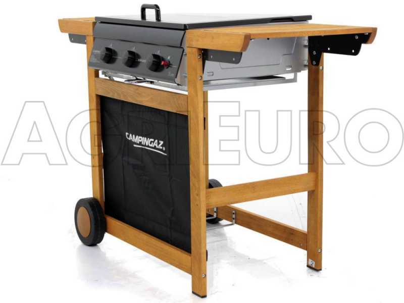 Barbecue gaz grill et plancha campingaz adelaide 3 woody l 14 kw