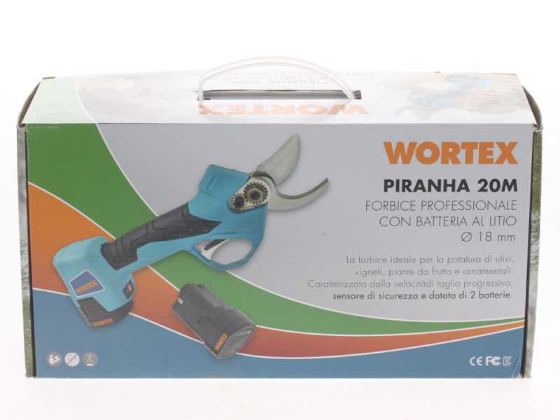 S&eacute;cateur &eacute;lectrique de taille Wortex Piranha 20-M, batterie Li-ion de 2 Ah - &Oslash; max 18mm