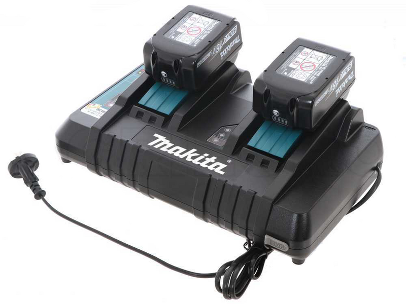 Makita DLM432PT2 - Tondeuse &agrave; gazon &eacute;lectrique 2 X 5 Ah au lithium - Bac de ramassage, 43 cm