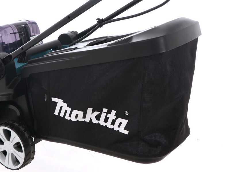 Makita DLM432PT2 - Tondeuse &agrave; gazon &eacute;lectrique 2 X 5 Ah au lithium - Bac de ramassage, 43 cm