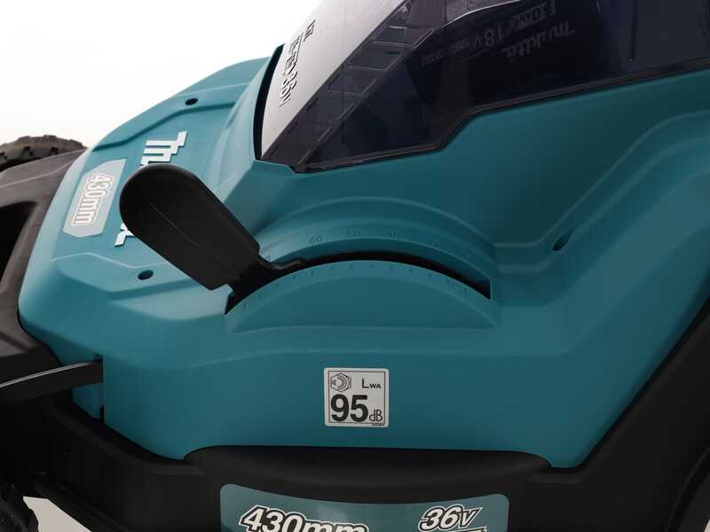 Makita DLM432PT2 - Tondeuse &agrave; gazon &eacute;lectrique 2 X 5 Ah au lithium - Bac de ramassage, 43 cm