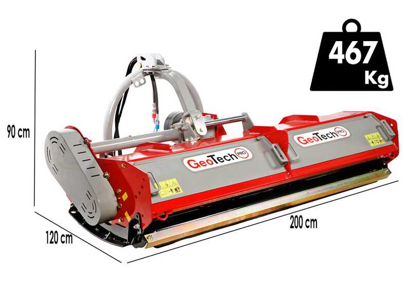 GeoTech Pro ESFM 180H - Broyeur de sarments - S&eacute;rie m&eacute;dium-lourde - &Agrave; d&eacute;port hydraulique