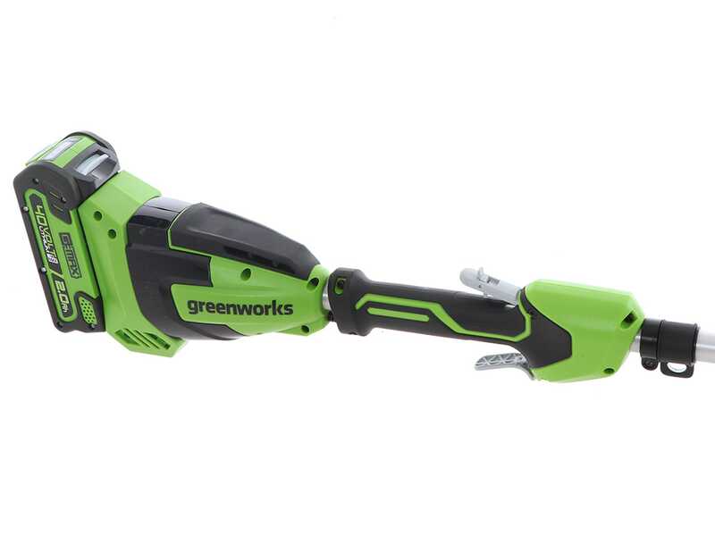 Perche &eacute;lagueuse &agrave; batterie Greenworks G40PSF 40V - Sur rallonge, &agrave; bretelle - SANS BATTERIE ni CHARGEUR