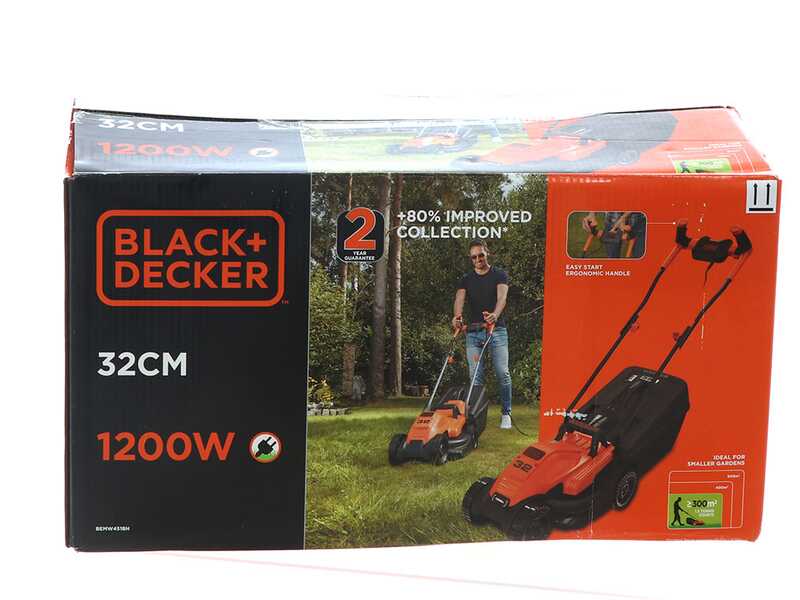 Black &amp; Decker BEMW451BH-QS - Tondeuse &agrave; gazon &eacute;lectrique - 1200W - Coupe de 32&nbsp;cm