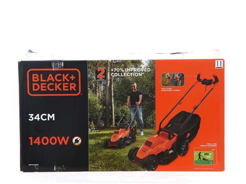Black &amp; Decker BEMW461BH-QS - Tondeuse &agrave; gazon &eacute;lectrique - 1400W - Coupe de 34&nbsp;cm