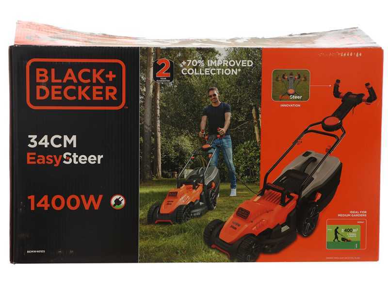 Black &amp; Decker BEMW461ES-QS - Tondeuse &agrave; gazon &eacute;lectrique - 1400W - Coupe de 34&nbsp;cm
