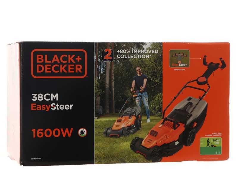 Black &amp; Decker BEMW471ES-QS - Tondeuse &agrave; gazon &eacute;lectrique - 1600W - Coupe de 38&nbsp;cm