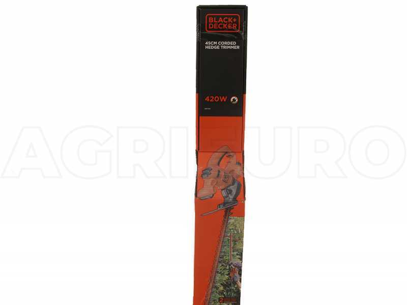 Taille-haie &eacute;lectrique Black &amp; Decker BEHTS201-QS - 420 W avec lamier de 45 cm